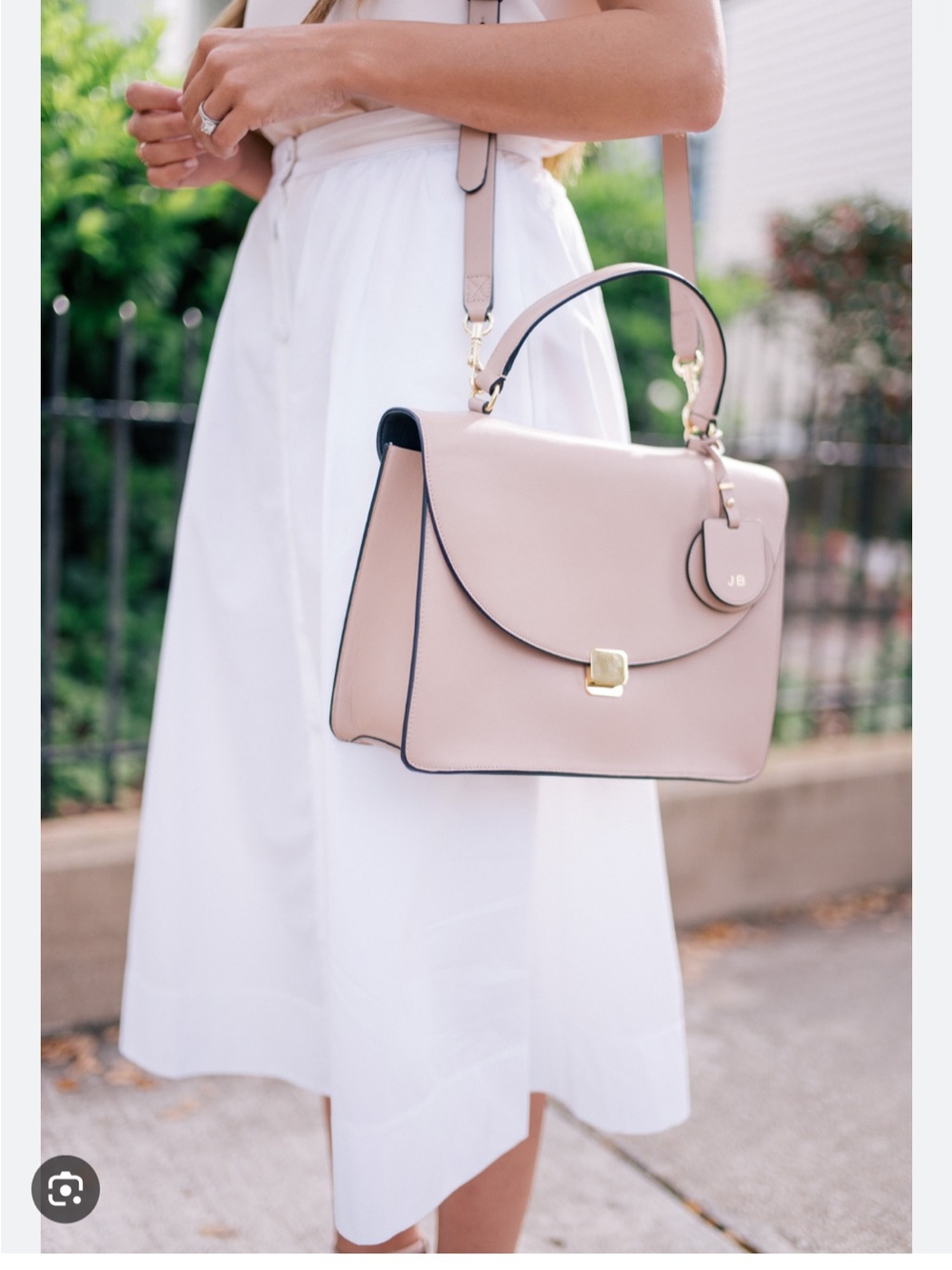 Cuyana Structured Top-Handle Shoulder Bag in Blush Pink aso gal meets glam Julia